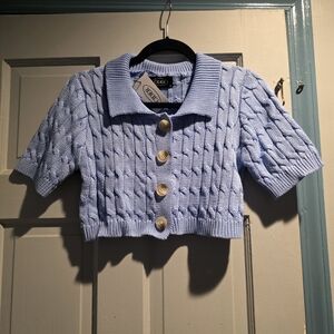 Cider Sky Blue Knit Cardigan